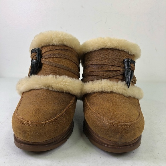 Lucky Brand Leather Mules with Faux Sherpa inside Size 8.5 - Picture 4 of 8